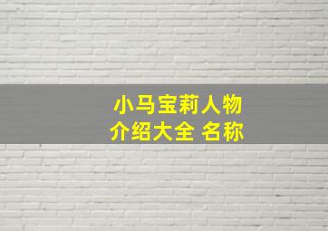 小马宝莉人物介绍大全 名称